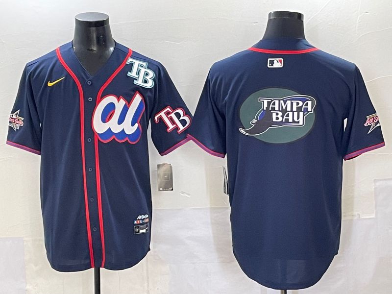 Men 2025 Tampa Bay Rays Blank Drak Blue All star Nike MLB Jersey style 01->tampa bay rays->MLB Jersey